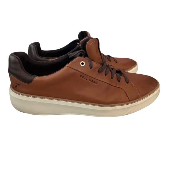 Cole Haan GrandPro Topspin Shoes Mens Sz 13 M Leather Sneaker British Tan C34229 - Picture 2 of 11